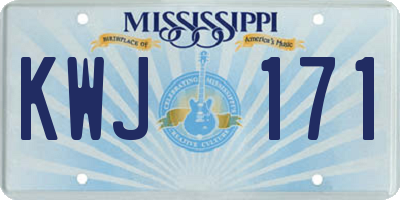 MS license plate KWJ171