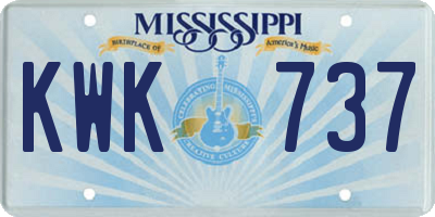 MS license plate KWK737
