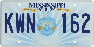 MS license plate KWN162