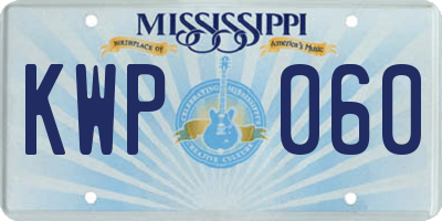 MS license plate KWP060