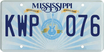 MS license plate KWP076