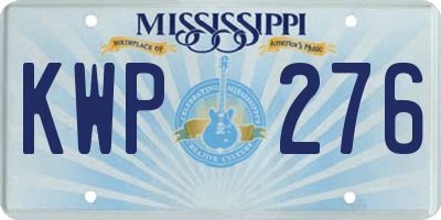 MS license plate KWP276
