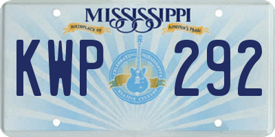 MS license plate KWP292