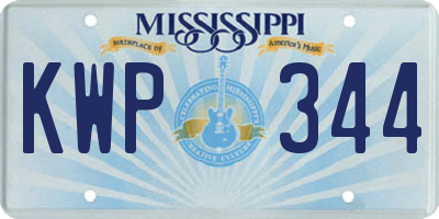 MS license plate KWP344