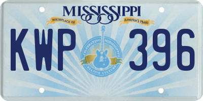 MS license plate KWP396