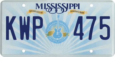MS license plate KWP475