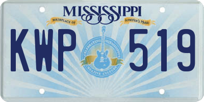 MS license plate KWP519