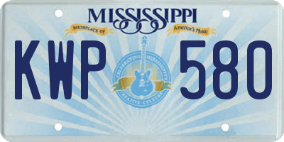 MS license plate KWP580