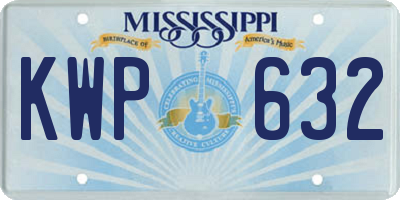 MS license plate KWP632