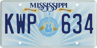 MS license plate KWP634