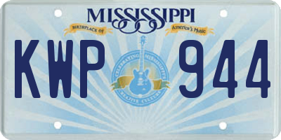 MS license plate KWP944
