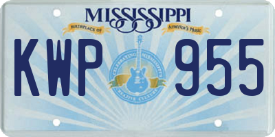 MS license plate KWP955