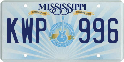MS license plate KWP996