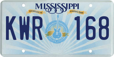 MS license plate KWR168