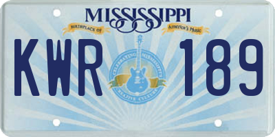 MS license plate KWR189