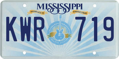MS license plate KWR719