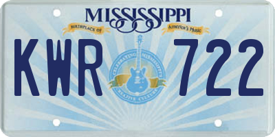 MS license plate KWR722