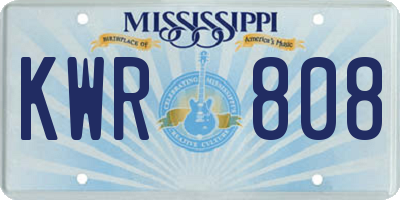 MS license plate KWR808