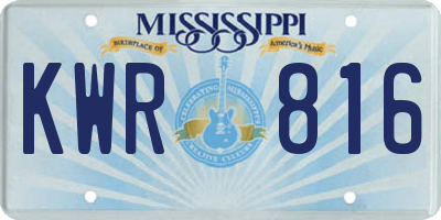 MS license plate KWR816