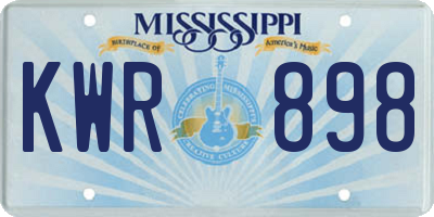 MS license plate KWR898