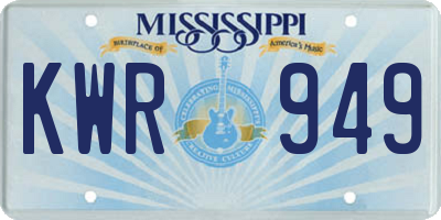 MS license plate KWR949