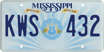 MS license plate KWS432