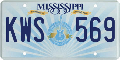 MS license plate KWS569