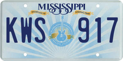 MS license plate KWS917
