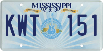 MS license plate KWT151