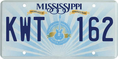 MS license plate KWT162