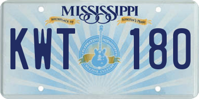 MS license plate KWT180