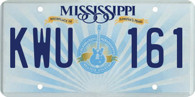 MS license plate KWU161