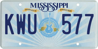 MS license plate KWU577