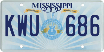 MS license plate KWU686