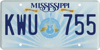 MS license plate KWU755