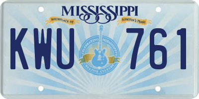 MS license plate KWU761