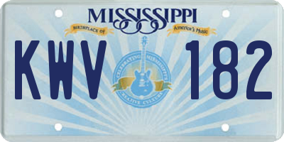 MS license plate KWV182