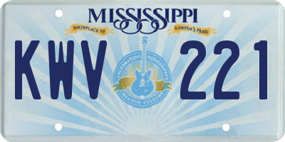 MS license plate KWV221