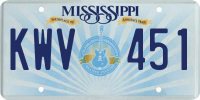 MS license plate KWV451