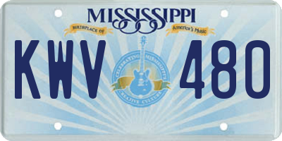 MS license plate KWV480