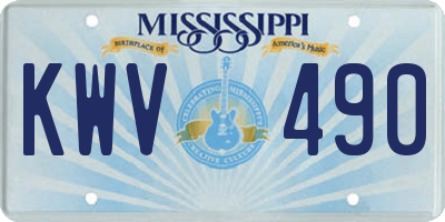 MS license plate KWV490