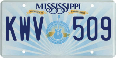 MS license plate KWV509