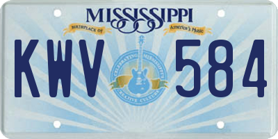 MS license plate KWV584