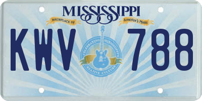 MS license plate KWV788