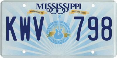 MS license plate KWV798