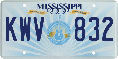 MS license plate KWV832