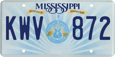MS license plate KWV872