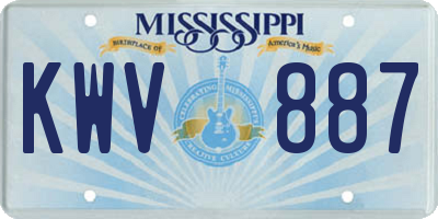MS license plate KWV887