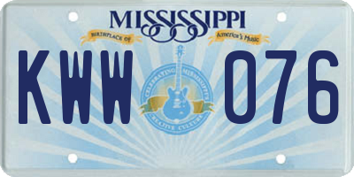 MS license plate KWW076