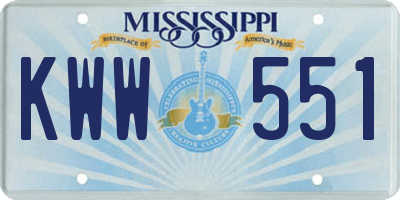 MS license plate KWW551